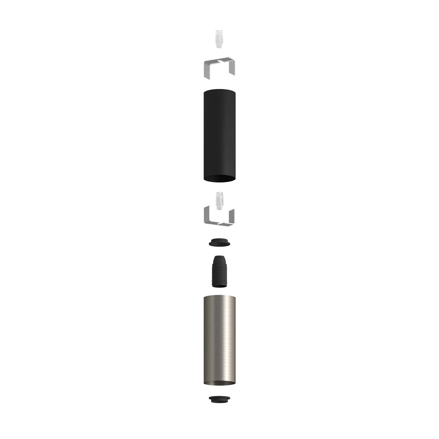 Tub-E14 pantalla doble metal para foco