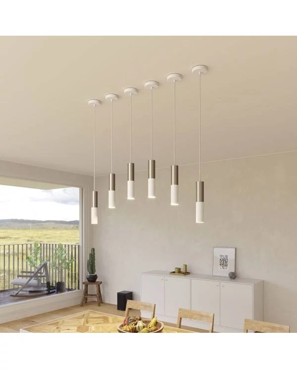 Tub-E14 pantalla doble metal para foco