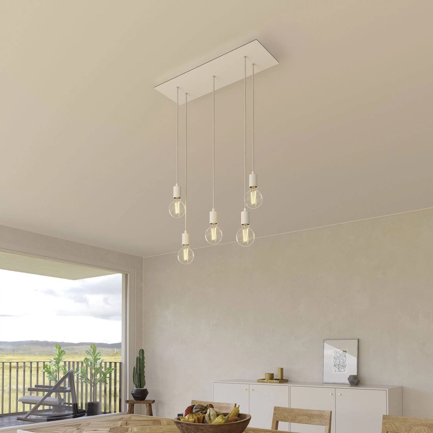 Rosetón XXL rectangular Ros One con 5 agujeros