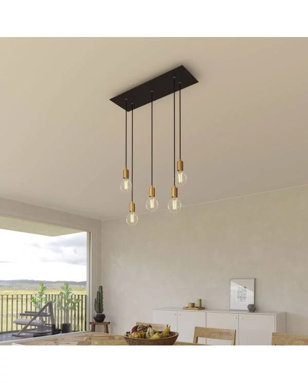 Rosetón XXL rectangular Ros One con 5 agujeros