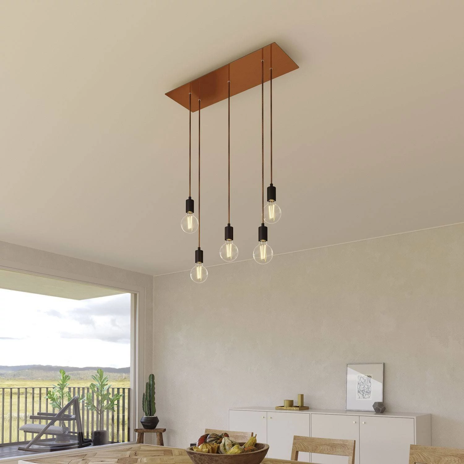 Rosetón XXL rectangular Ros One con 5 agujeros