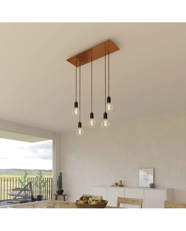 Rosetón XXL rectangular Ros One con 5 agujeros