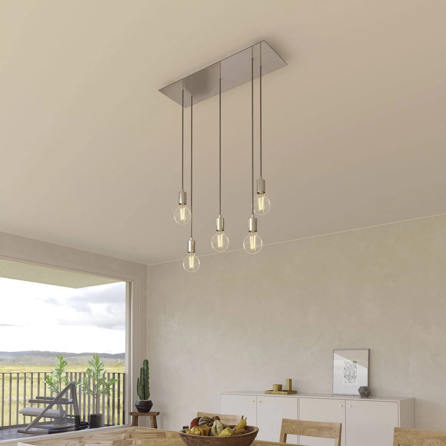 Rosetón XXL rectangular Ros One con 5 agujeros