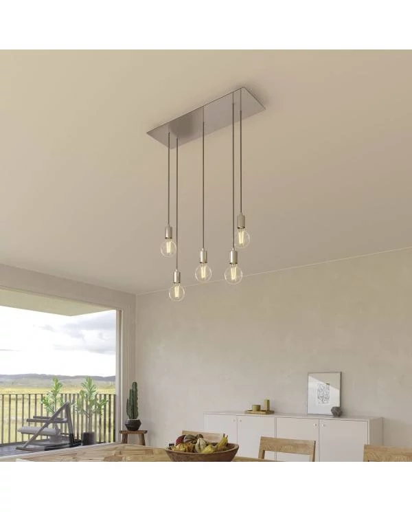 Rosetón XXL rectangular Ros One con 5 agujeros