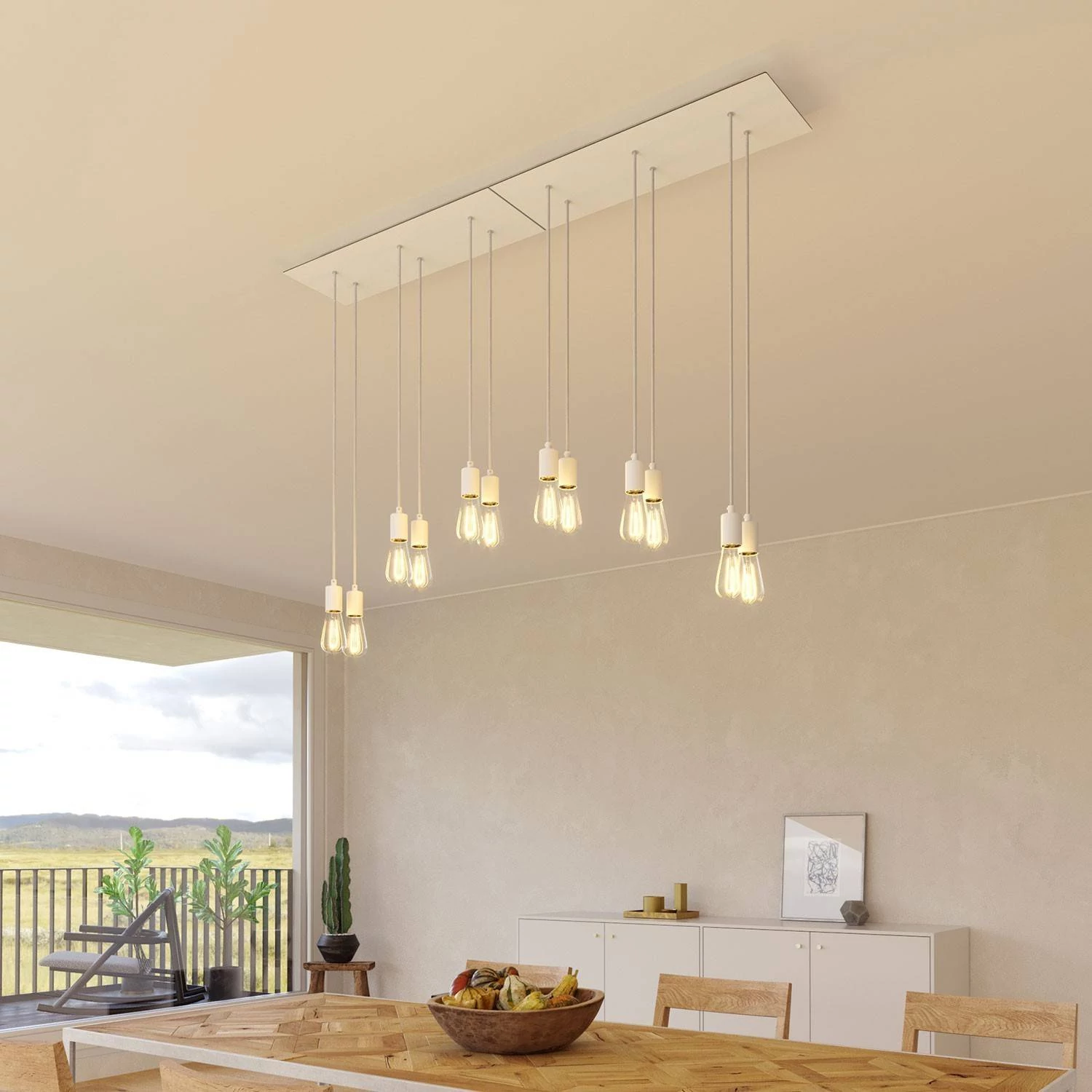 Rosetón XXL rectangular Ros One con 6 agujeros