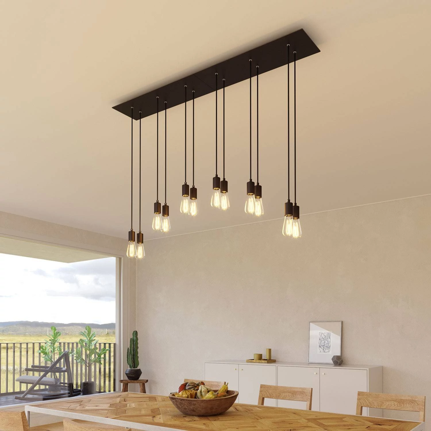 Rosetón XXL rectangular Ros One con 6 agujeros