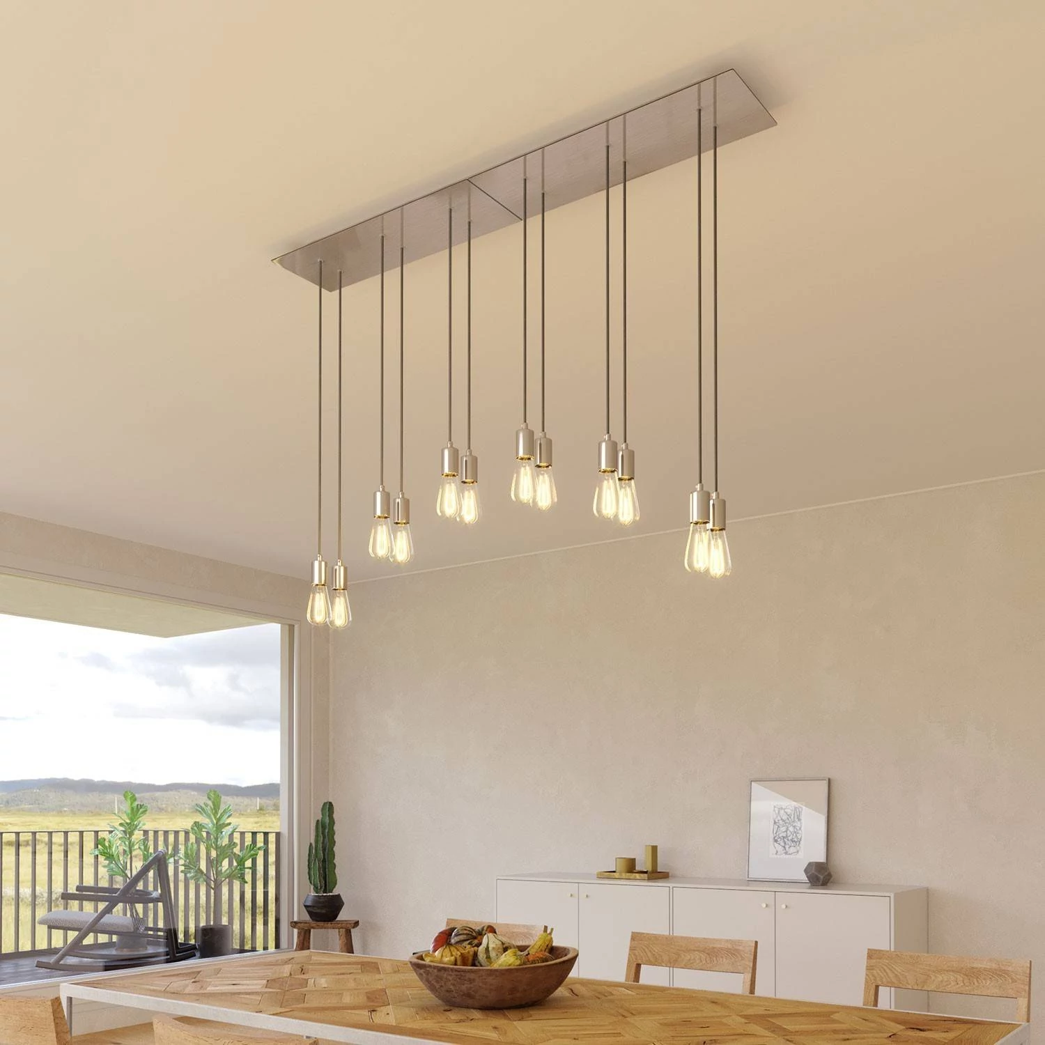 Rosetón XXL rectangular Ros One con 6 agujeros