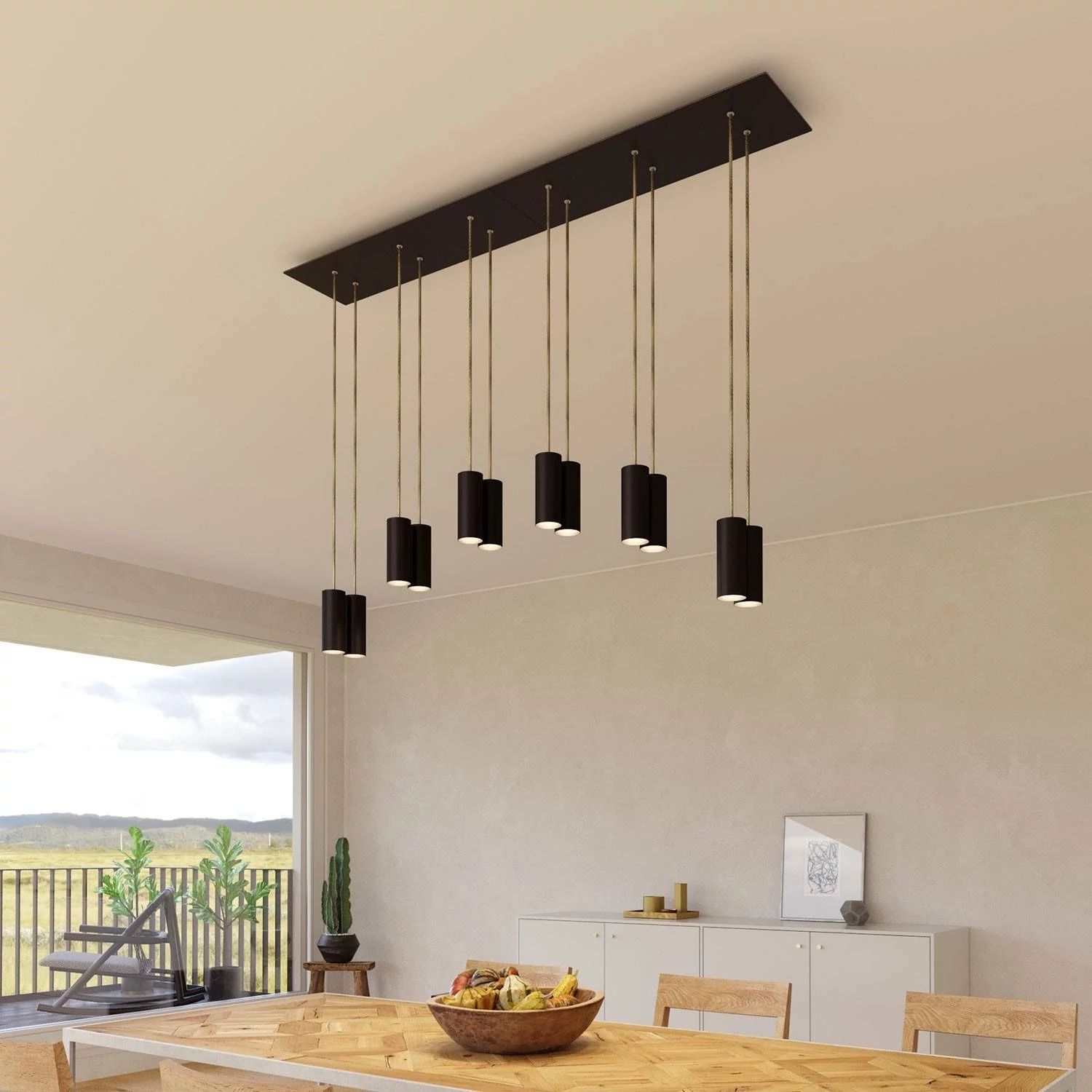 Rosetón XXL rectangular Ros One con 6 agujeros
