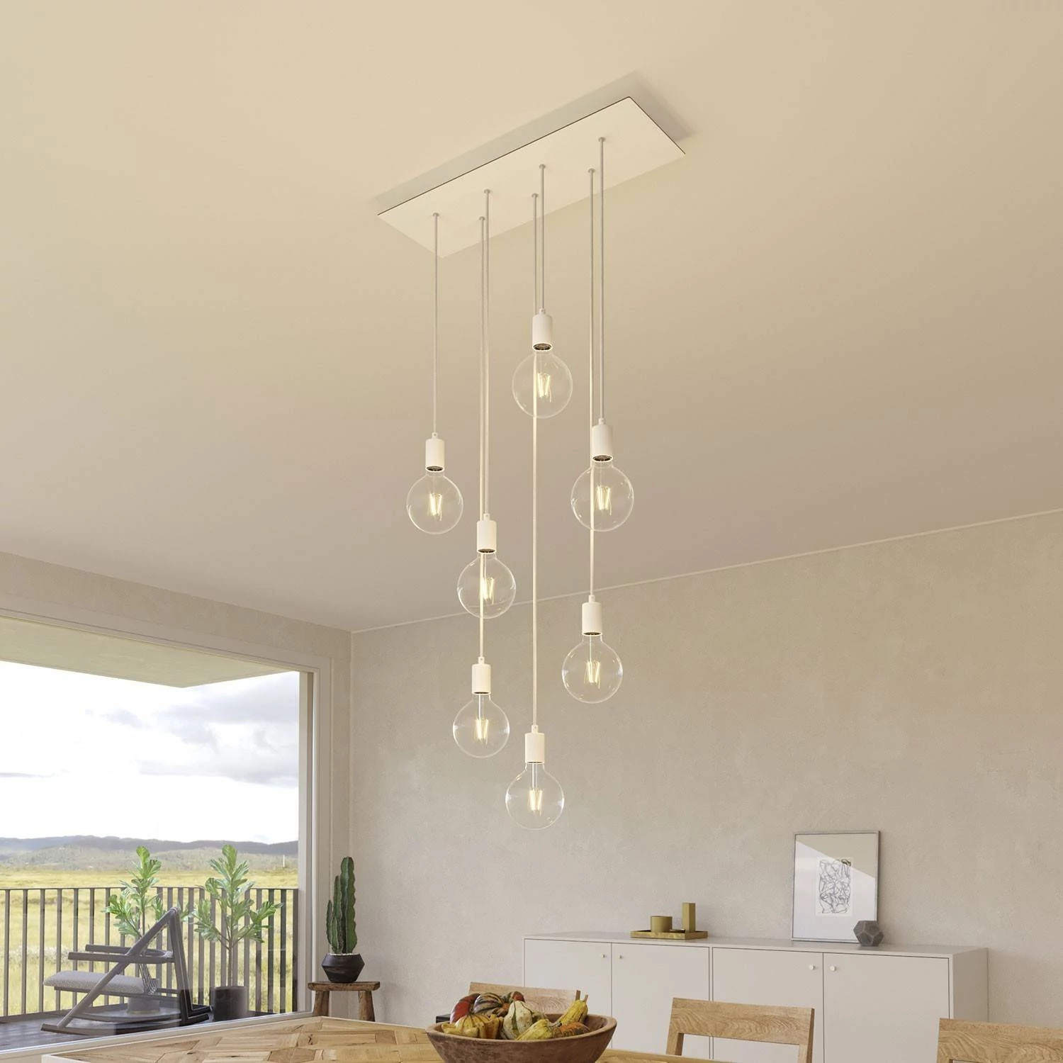Rosetón XXL rectangular Ros One con 7 agujeros