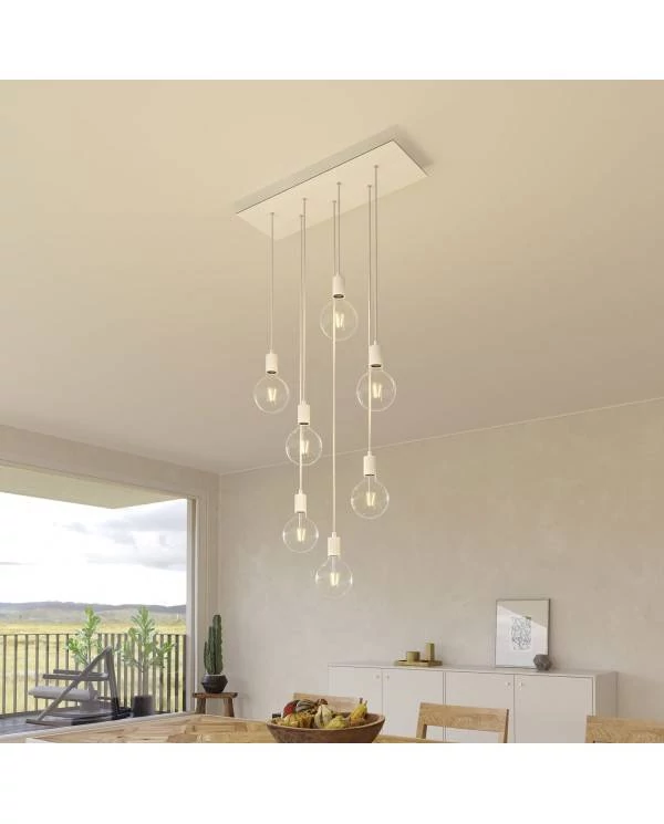 Rosetón XXL rectangular Ros One con 7 agujeros