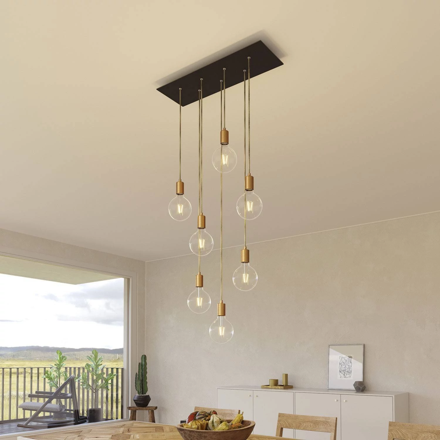 Rosetón XXL rectangular Ros One con 7 agujeros