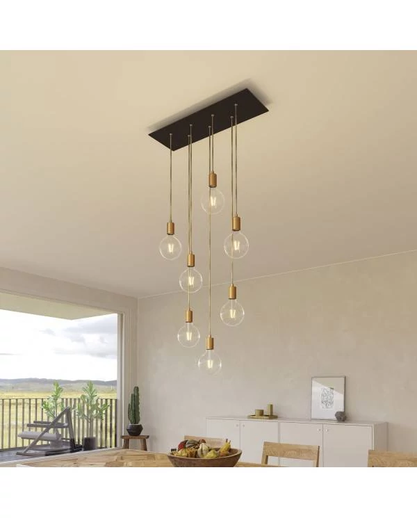 Rosetón XXL rectangular Ros One con 7 agujeros