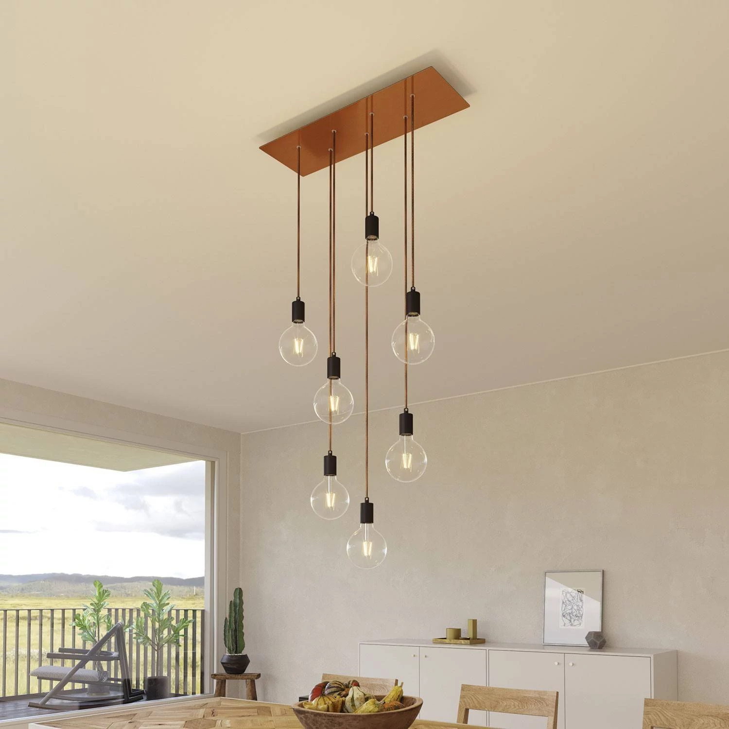 Rosetón XXL rectangular Ros One con 7 agujeros