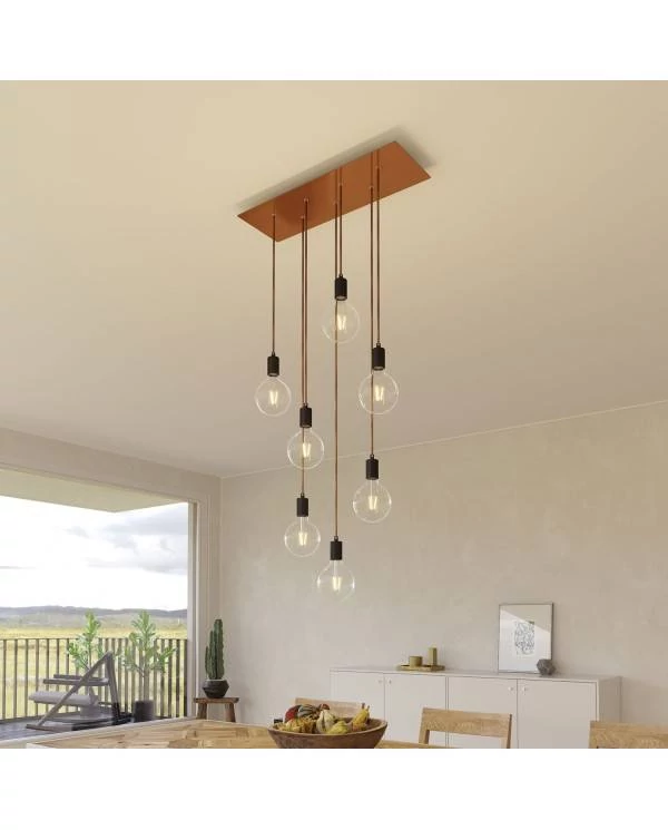 Rosetón XXL rectangular Ros One con 7 agujeros