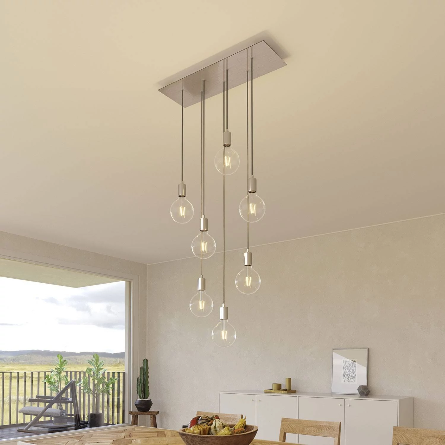 Rosetón XXL rectangular Ros One con 7 agujeros