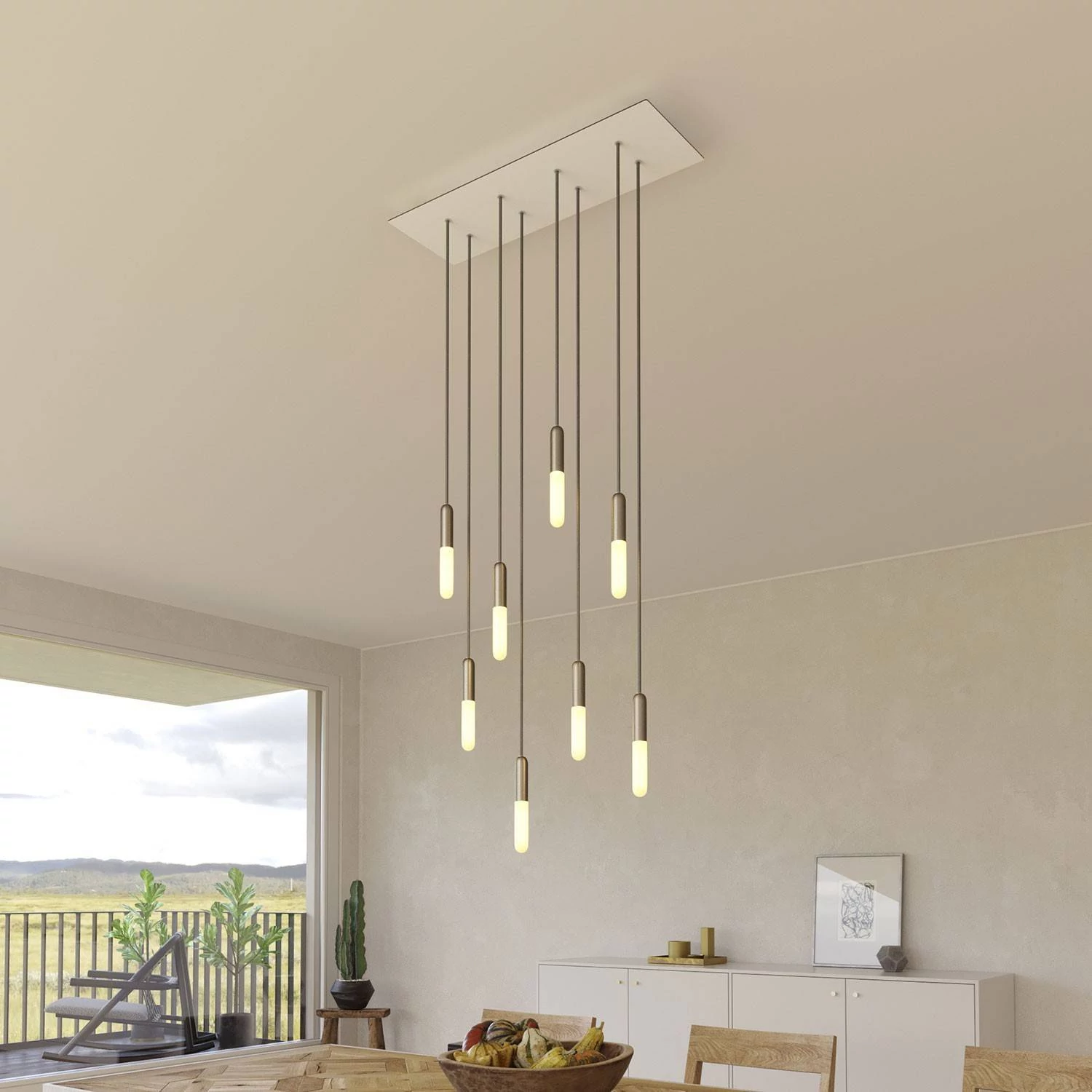 Rosetón XXL rectangular Ros One con 8 agujeros