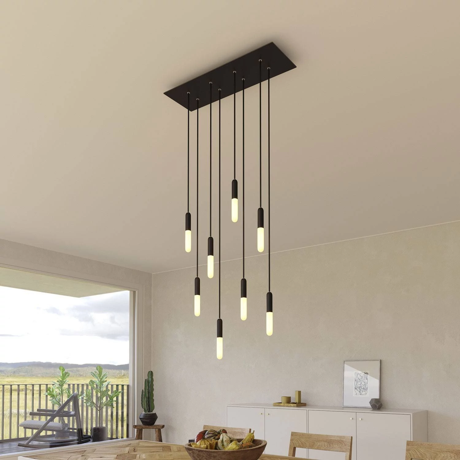Rosetón XXL rectangular Ros One con 8 agujeros