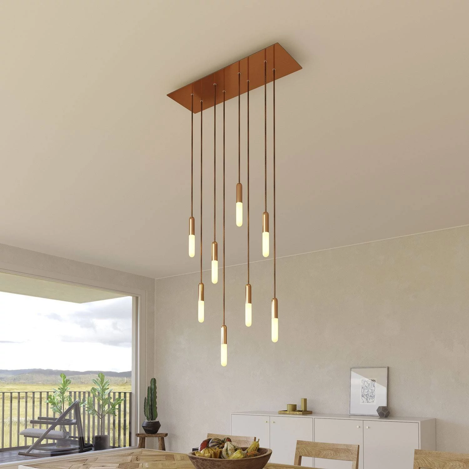 Rosetón XXL rectangular Ros One con 8 agujeros