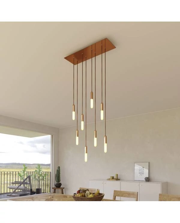 Rosetón XXL rectangular Ros One con 8 agujeros
