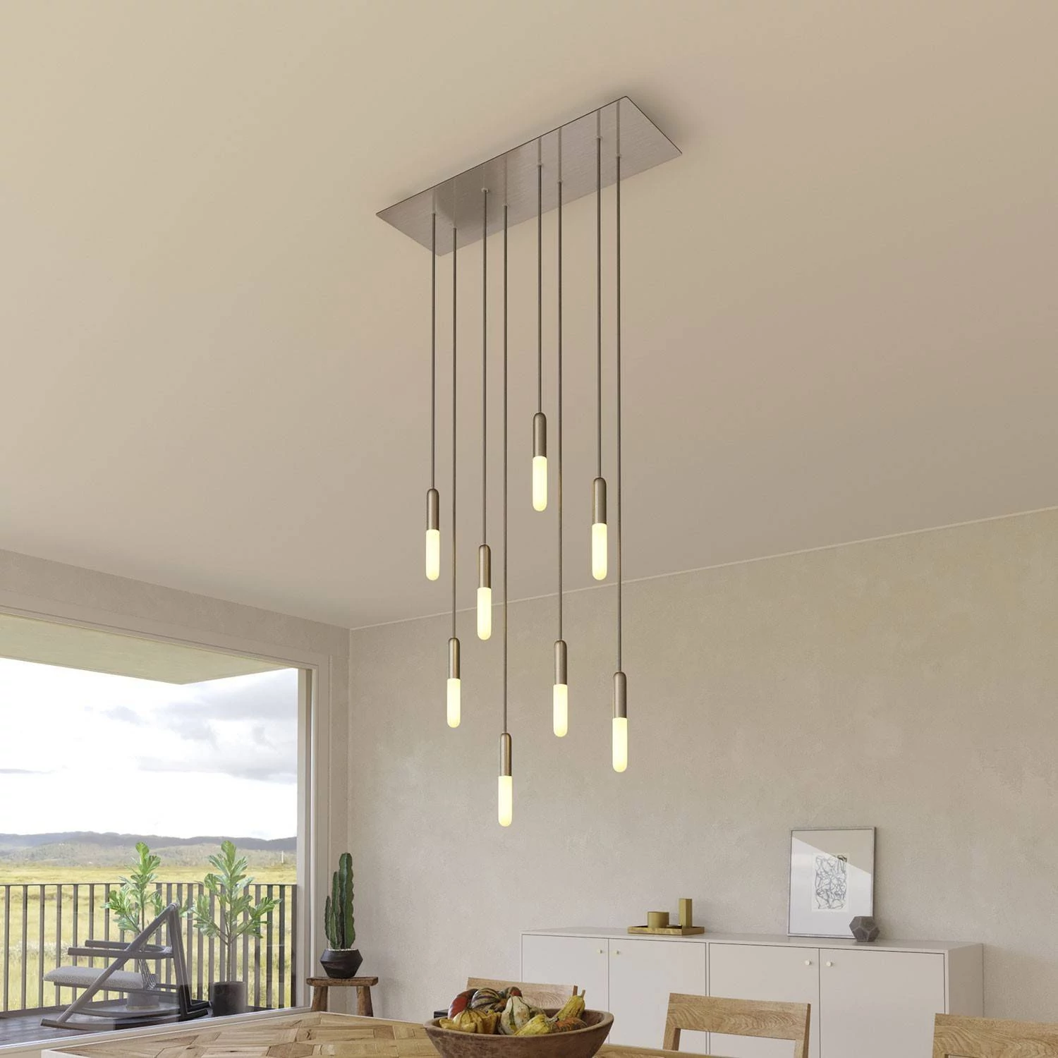 Rosetón XXL rectangular Ros One con 8 agujeros