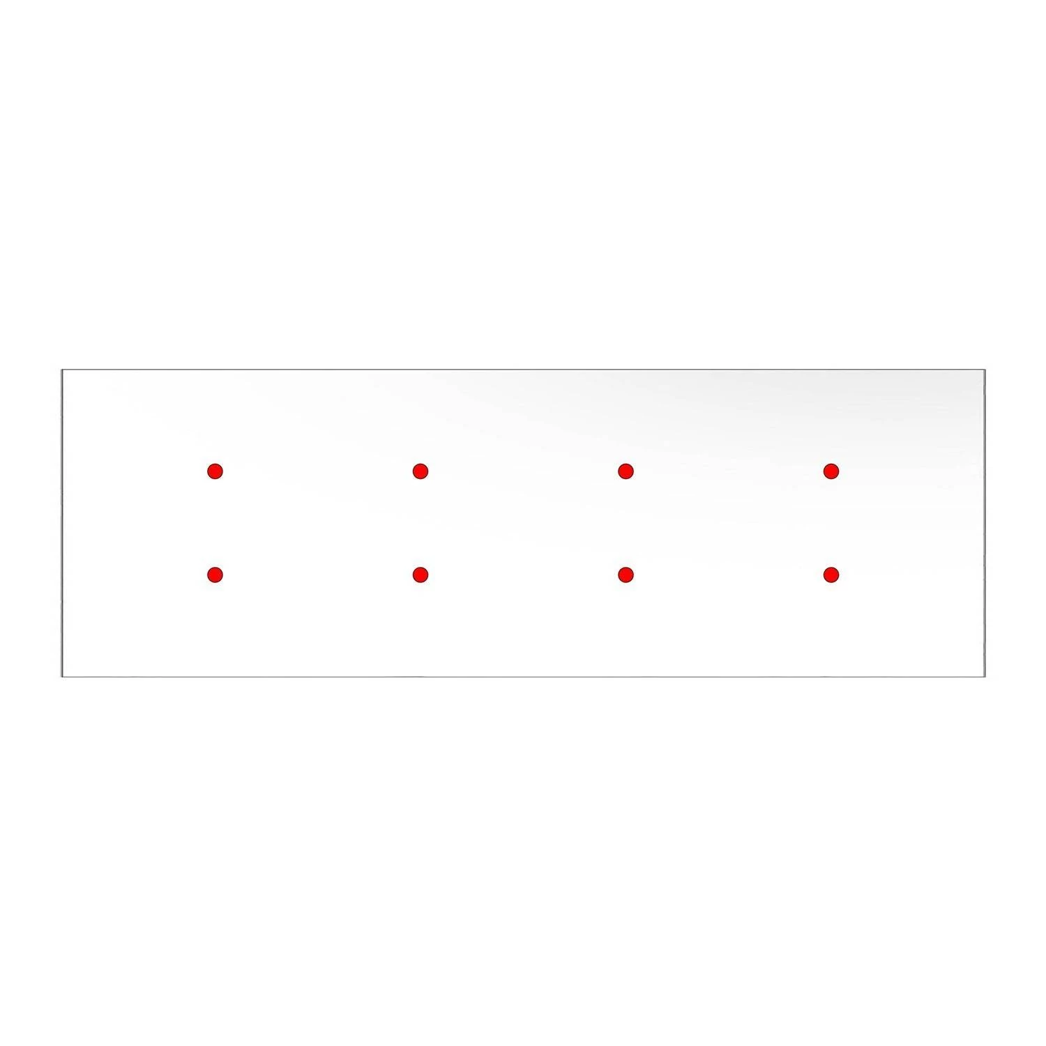 Rosetón XXL rectangular Ros One con 8 agujeros