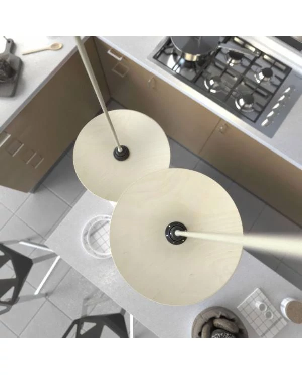 Pantalla UFO en madera natural