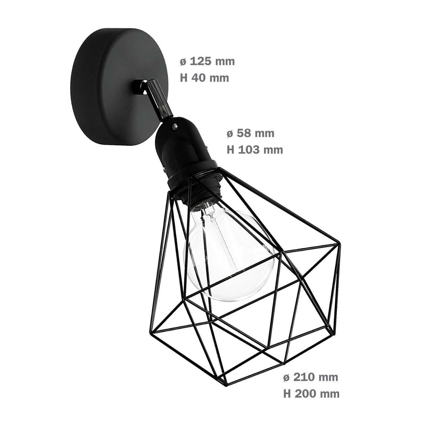 Fermaluce EIVA con pantalla Diamond, lámpara orientable