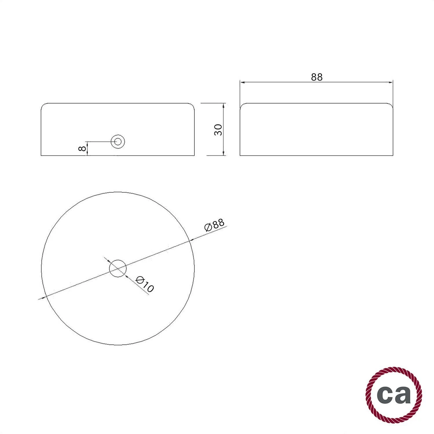 Kit Mini rosetón cilíndrico en madera con 1 agujero central