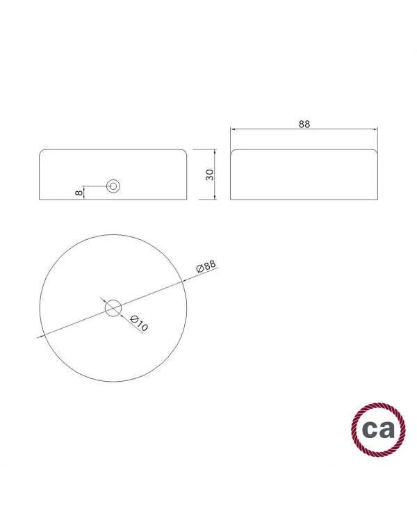 Kit Mini rosetón cilíndrico en madera con 1 agujero central