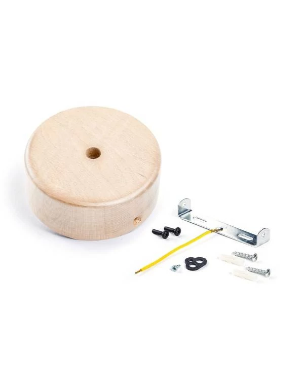 Kit Mini rosetón cilíndrico en madera con 1 agujero central