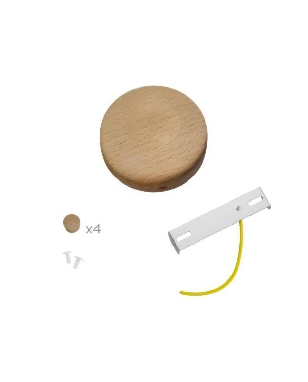 Kit Mini rosetón cilíndrico de madera con 4 agujeros laterales