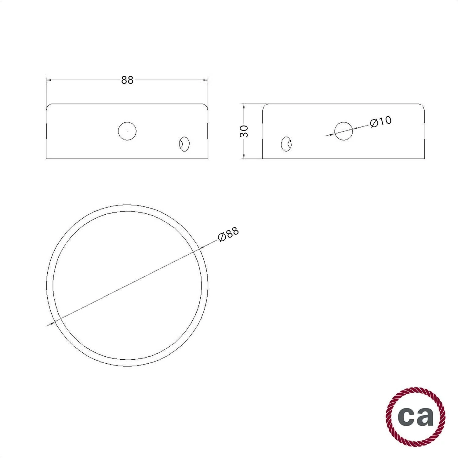 Kit Mini rosetón cilíndrico de madera con 4 agujeros laterales
