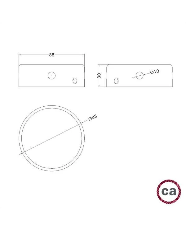 Kit Mini rosetón cilíndrico de madera con 4 agujeros laterales