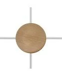 Kit Mini rosetón cilíndrico en madera con 4 agujeros laterales (caja de conexiones)