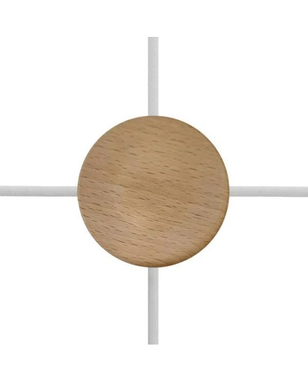 Kit Mini rosetón cilíndrico de madera con 4 agujeros laterales