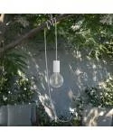 Snake Eiva Elegant. Lámpara de exterior portátil con cable textil de 5 m, portalámparas IP65 resistente al agua y enchufe