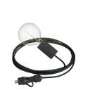Snake Eiva Elegant. Lámpara de exterior portátil con cable textil de 5 m, portalámparas IP65 resistente al agua y enchufe