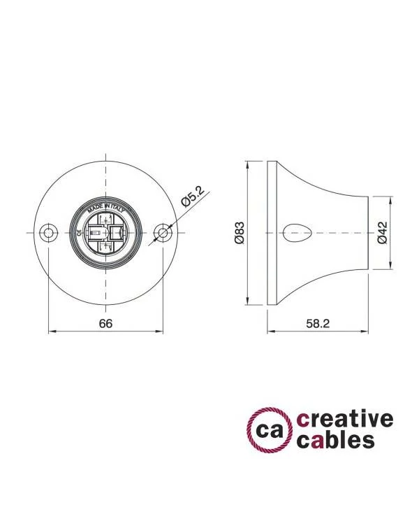 Portalámparas de 90 ° para pared o techo