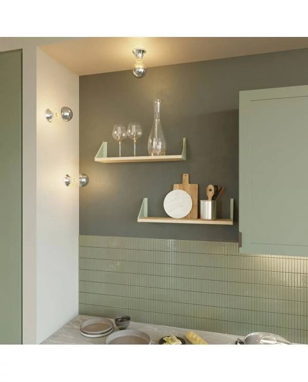 Portalámparas metálico para pared o techo