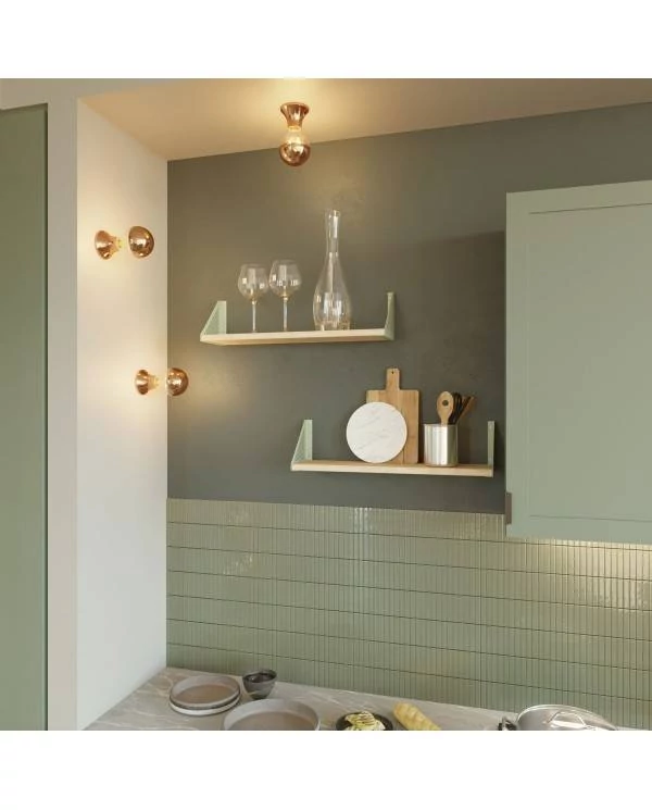 Portalámparas metálico para pared o techo