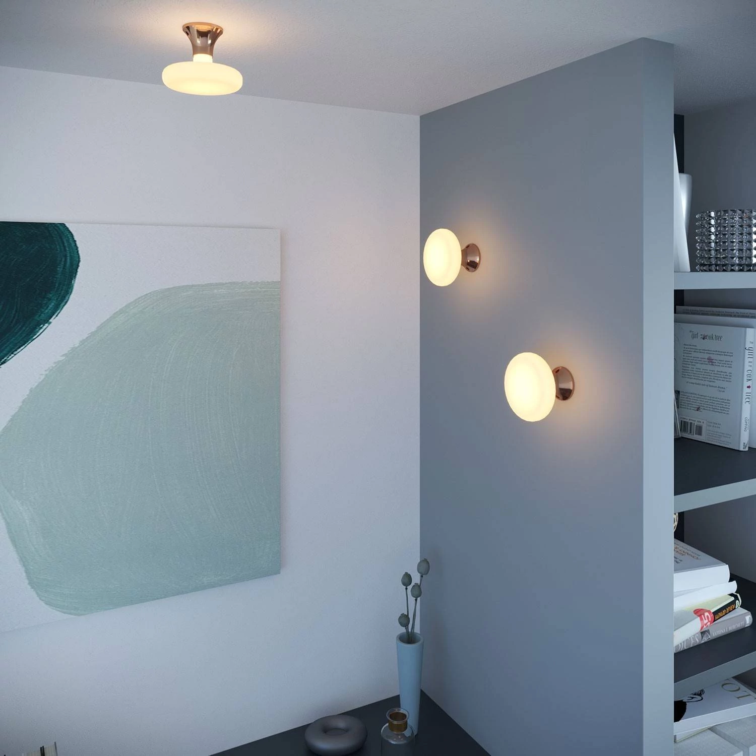 Portalámparas metálico para pared o techo