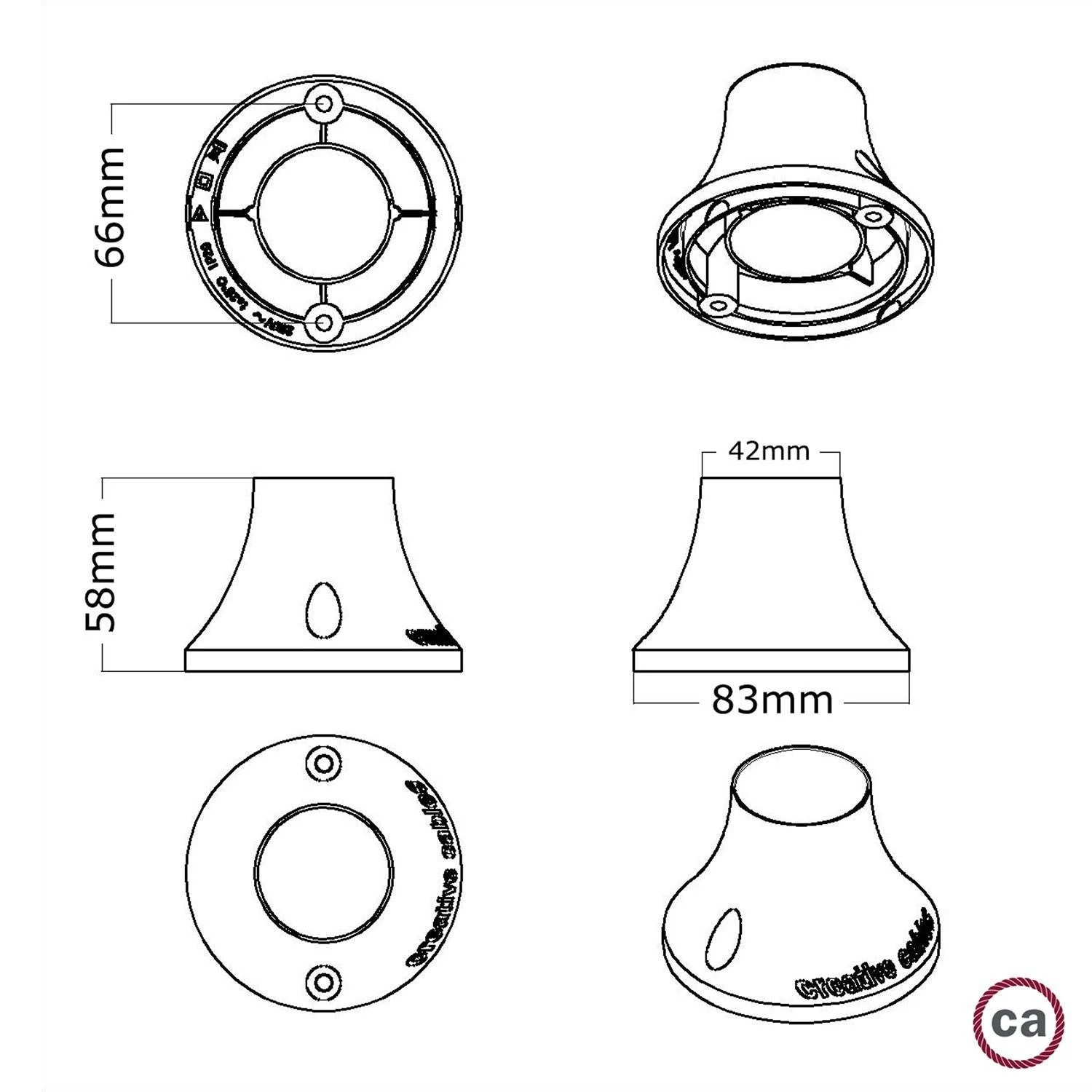 Portalámparas metálico para pared o techo