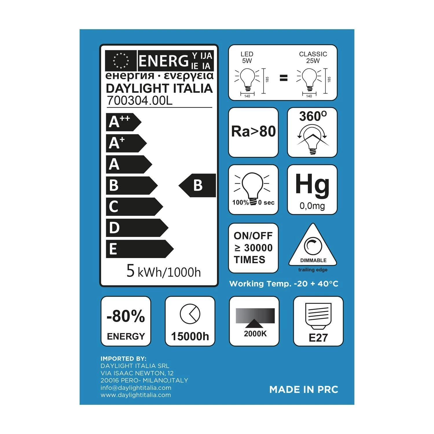 Bombilla LED Globo G140 Bumped Smoky Filamento Espiral