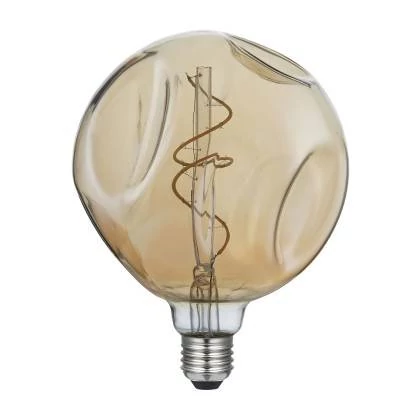 Bombilla LED Globo G140 Bumped Dorada Filamento Espiral