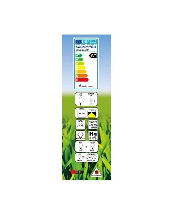 Bombilla de filamento led Oliva Clear 6W E14 2700K