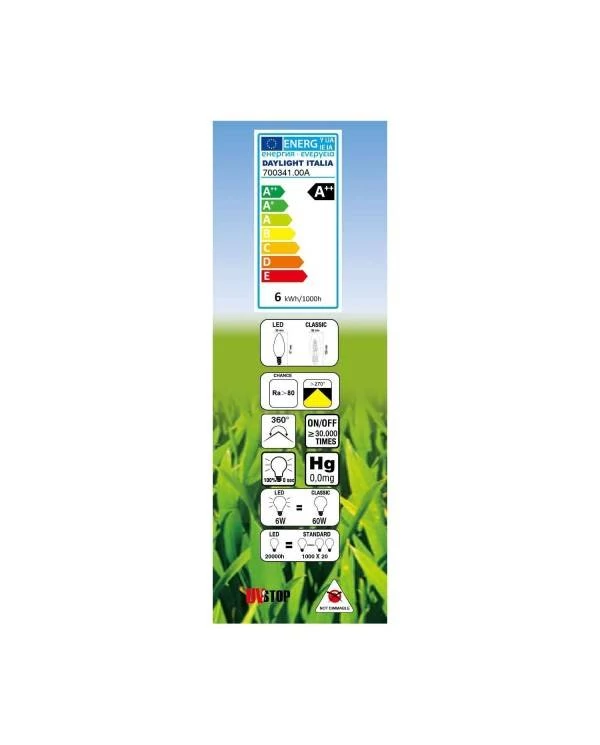 Bombilla Filamento Led Oliva Milky 6W E14 2700K