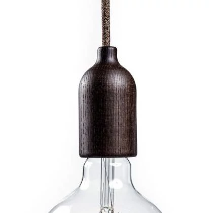 Kit portalámparas E27 de madera con abrazadera de cable oculta