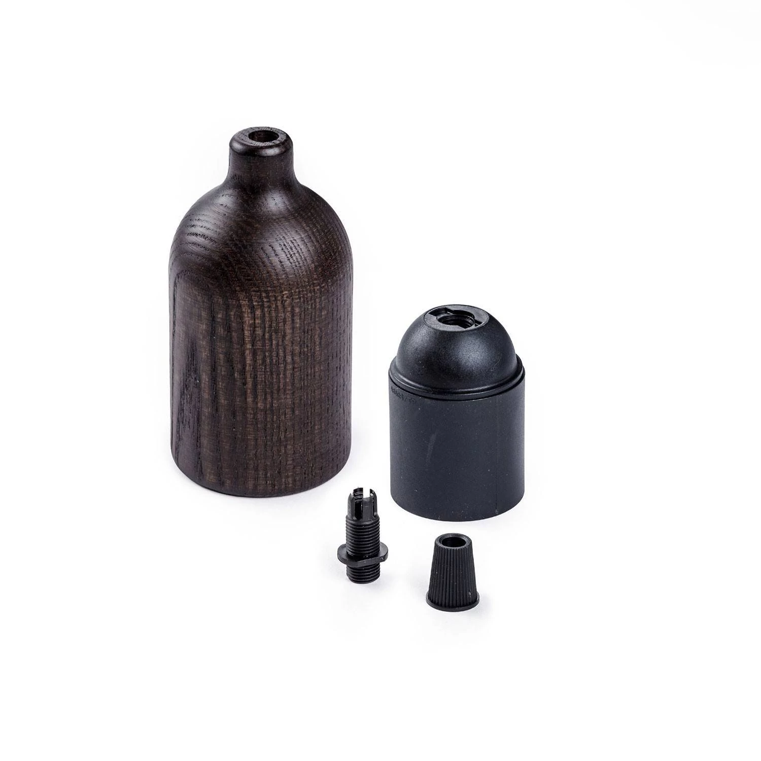 Kit portalámparas E27 de madera con abrazadera de cable oculta
