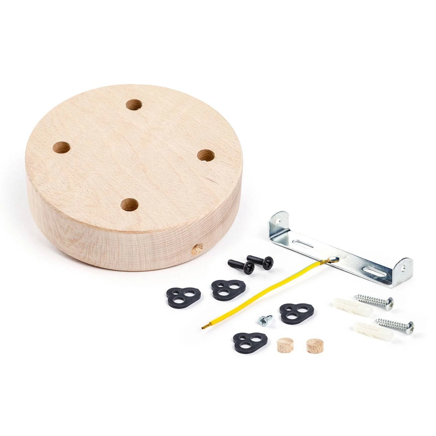 Kit rosetón cilíndrico de madera con 4 agujerosi