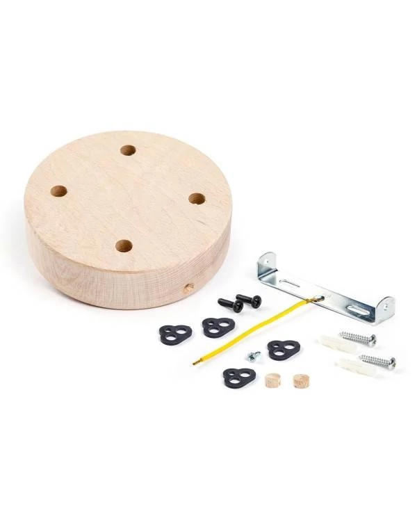 Kit rosetón cilíndrico de madera con 4 agujerosi
